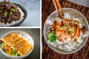 Chicken Teriyaki Bowl,Beef Teriyaki Bowl,Tofu Teriyaki Bowl,Shrimp Teriyaki Bowl,Vegan Teriyaki Bowl